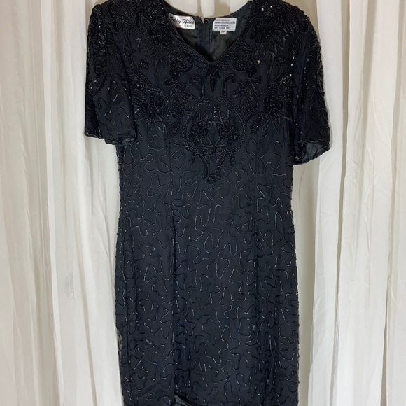 Silky Nites NY Beaded Cocktail Dress, EUC, Vintage - Picture 2 of 5